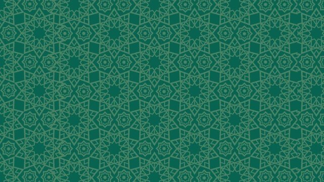 Seamless Islamic Geometric Pattern Background Loop &ndash; Teal Ornamental Motion