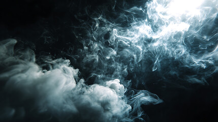 Fototapeta premium Wispy Smoke Billowing With Bright Light Source vapor