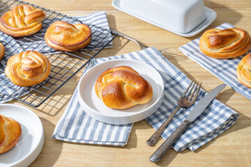 Homemade Thanksgiving rolls. Baked bread buns
