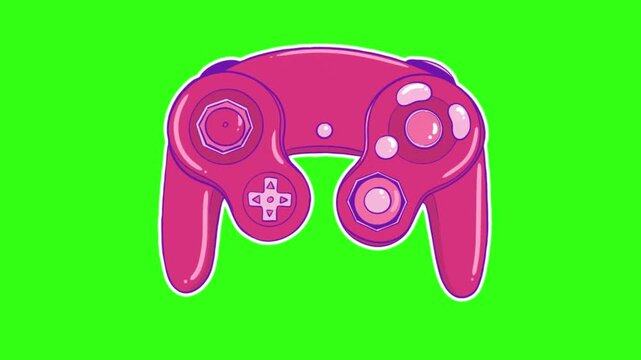 Pink game console with extra buttons animation 