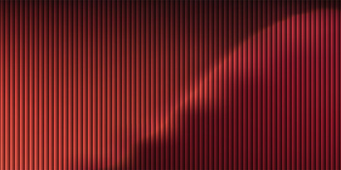 Elegant Red Ribbed Background with Diagonal Spotlight Effect. vector illustration