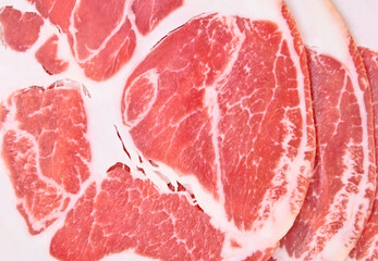 Background from sliced smoked coppa