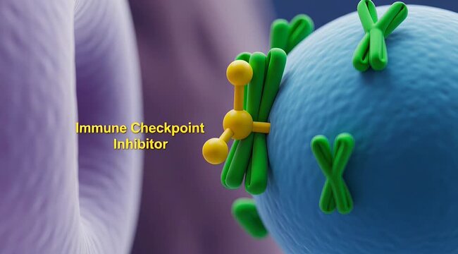 PD-1/PD-L1 Immune Checkpoint Interaction: Tumor Cell Evading T-Cell Attack - Immunotherapy Concept