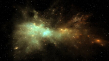 宇宙空間　3DCGレンダリング