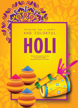 illustration of  Colorful splash for Holi background for Festival of Colors celebration
