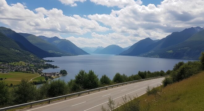 Scenic Lake Idro View from Roadside in Lombardy, Italy.