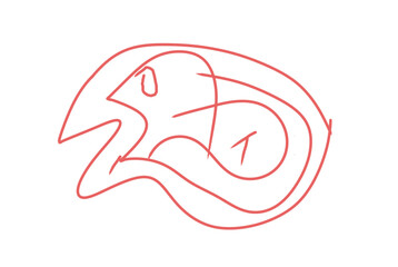 Obraz premium Minimalist snake icon