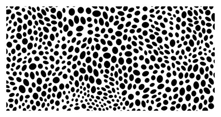 Abstract Organic Dot Pattern Background Vector, Hand Drawn Pebble Texture, Minimalist Black and White Spotted Graphic Illustration
