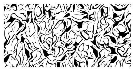 Abstract Organic Texture Background Vector, Black and White Camouflage Pattern, Marble or Wrinkled Paper Effect Illustration © Luka