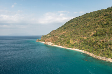 Fototapeta premium Aninuan Beach tropical coastline aerial view, Puerto Galera, Philippines