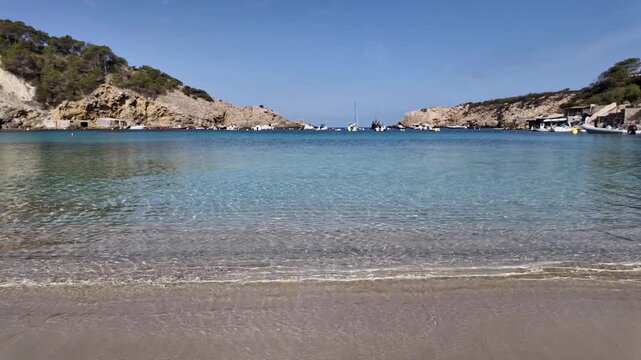 Gentle Waves on Ibiza Beach from Shore