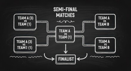 Fototapeta premium Semi-Final Matches - Team A vs Team B in Tournament.