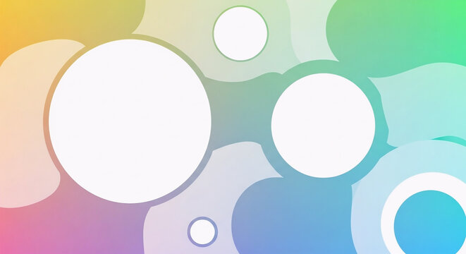 Distributed Access &ndash; Abstract Circular Scatter on Gradient Field. Ideal for themes related to decentralized care, health equity, and inclusive medical communication.