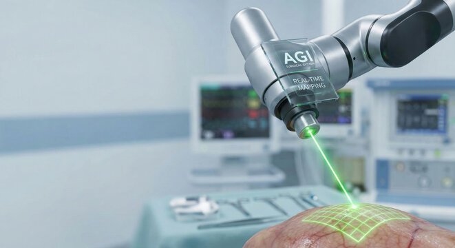 Medical robot surgery laser operation hospital technology equipment precision innovation futuristic medical robot surgery laser operation hospital showing technology equipment precision innovation