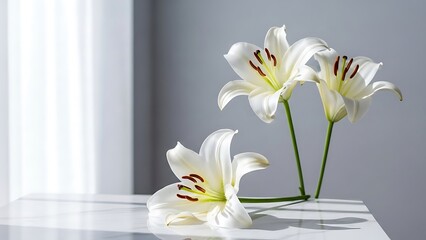 Easter sunday flowers white lilies springtime decoration ideas © DMStock