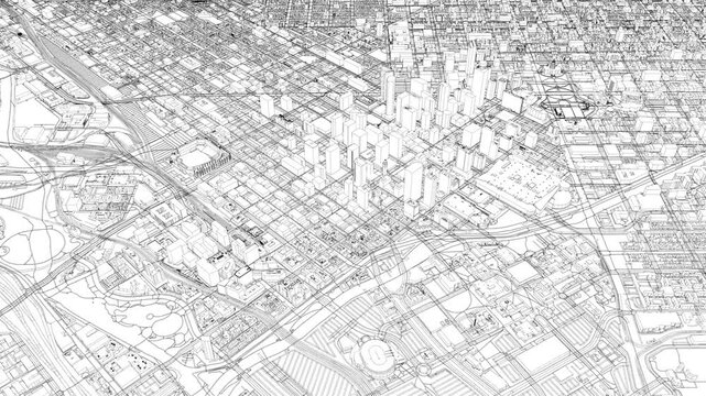 3D looped animation of city - Denver, USA