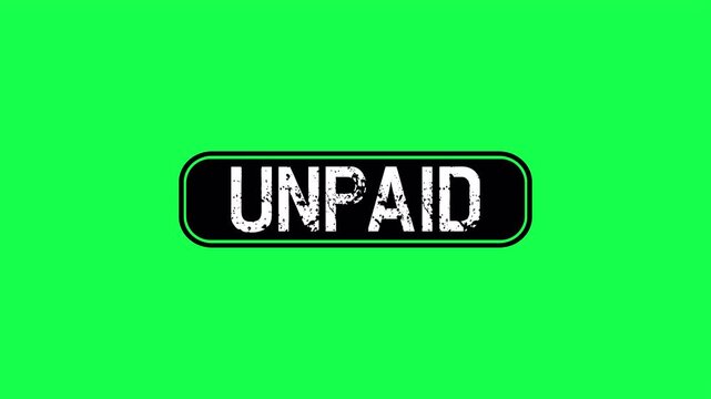 unpaid status stamp animation, animated unpaid invoice payment stamp label