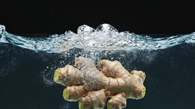 Ginger Root Plunge - A Refreshing Dive into Water.