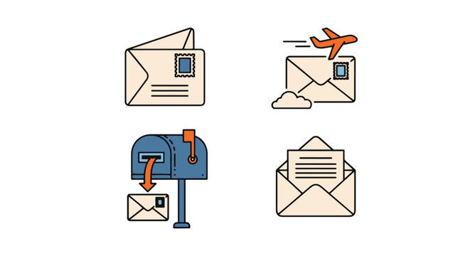 Air Letter Line art minimal abstract clean illustration