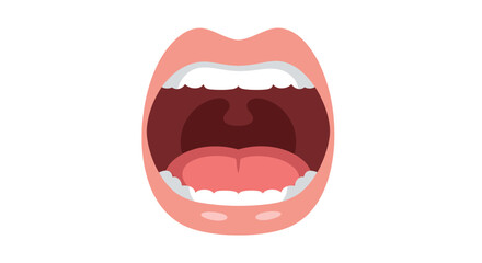 Naklejka premium Open Mouth Vector Illustration, Flat Design, Dental Health, Oral Hygiene Concept