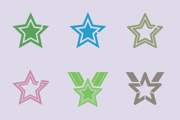 Obraz premium A collection of six colorful star and wing shaped icons, armed forces day