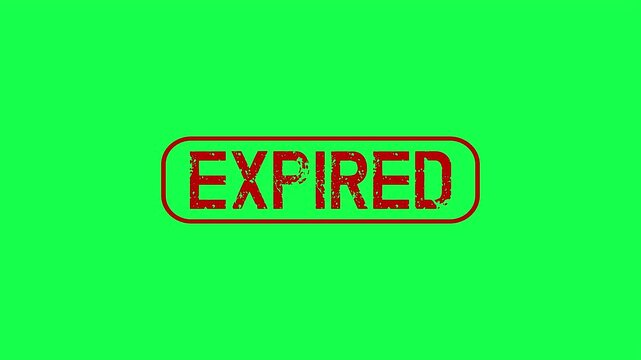 expired red stamp animation, animated red expired status stamp for business document
