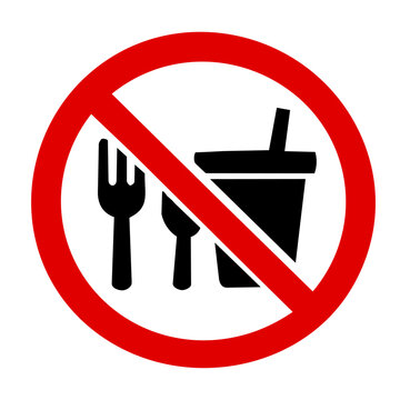 No Food and Drink Sign Red Prohibition Icon
赤い飲食禁止マークアイコン（ジュースとフォーク）