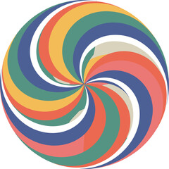 Obraz premium Swirling Lollipop Swirl Pattern Vector Graphic with Retro Color Palette