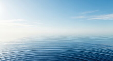 Obraz premium Serene Ocean View with Gentle Ripples and Clear Blue Sky.