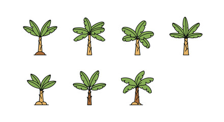 Banana tree Line art abstract color concept vector © Shreyas