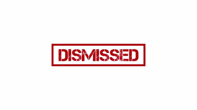 dismissed red stamp animation, official dismissed document label