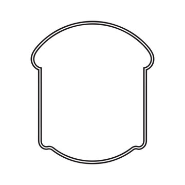 Black outline of a slice of bread on white background black and white food
