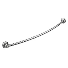 Adjustable curved shower curtain rod for extra shower space isolated on a pure white background
