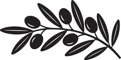 olive branch silhouette graphic design vector illustration