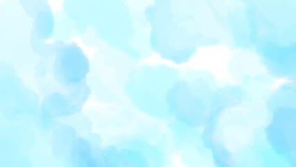 淡い水彩風背景（青・水色・寒色）　手描きイラスト素材