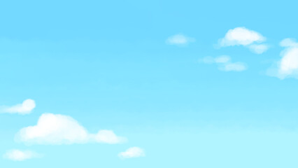 青空・爽やかな晴天の背景　手描きイラスト素材
