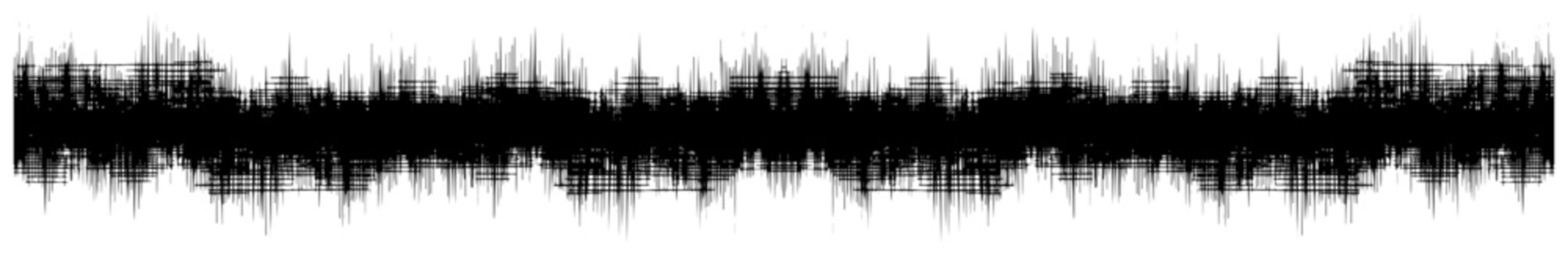 Abstract horizontal grunge sound wave or jagged noise line for stadium audio concepts