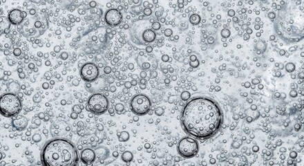 Spherical bubbles rising in a fizzy drink viewed from above