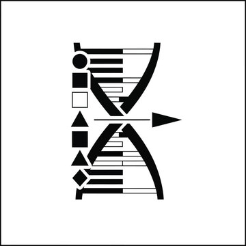 DNA Editing Process with Arrow and Geometric Shapes.