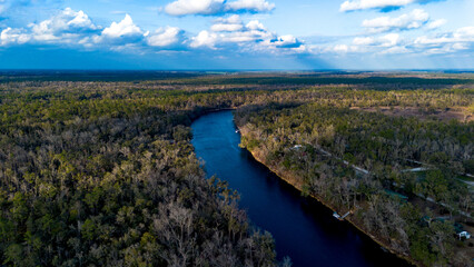 Fototapeta premium landscape with river and forest