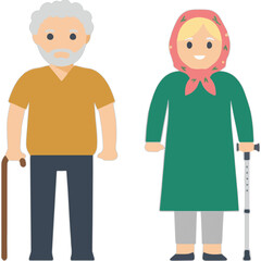 Obraz premium Elderly Icon Vector Element