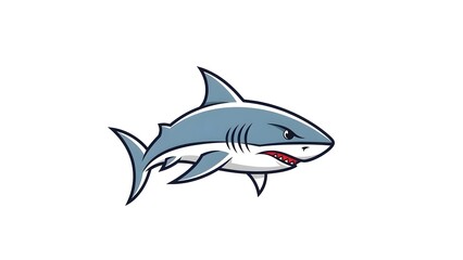 Fototapeta premium A cartoon shark illustration displayed on a digital device with an Adobe account reference