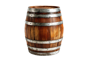 Fototapeta premium Wooden Barrel with Metal Hoops