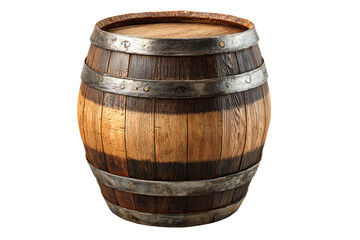 Fototapeta premium Wooden Barrel with Metal Bands