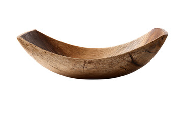 Obraz premium Curved Wooden Bowl on White Background