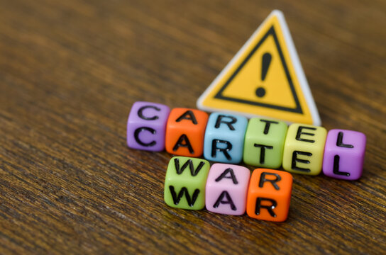 Warning Sign and Cartel War Text Blocks Conceptual Photography