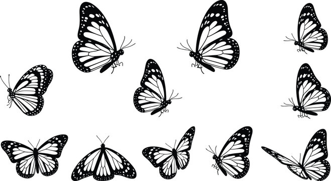 Dinosaur silhouettes scattered pattern, prehistoric animals illustration, diverse species poses, educational paleontology art, ancient wildlife comparison, fossil era design, reptile evolution