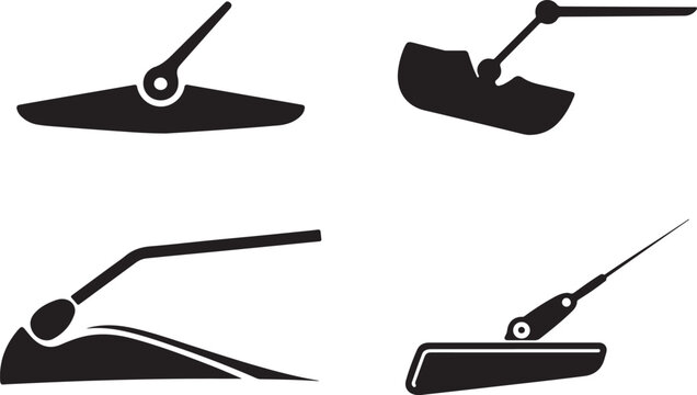Minimalist flat design office tools and workspace icons set Vector