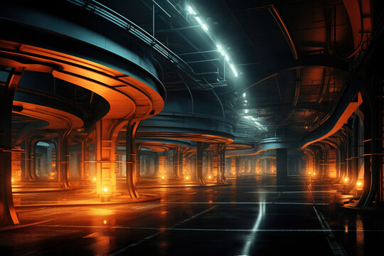 Realistic modern dark 3d random abstract object with cinematic color for background