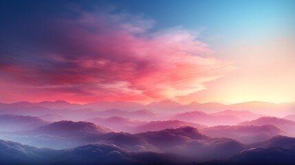 Obraz premium Silhouettes of Majestic Mountains against a Mesmerizing Sunset